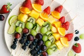 Fresh Fruit In Bead Of Skewer
